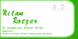 milan rotzer business card